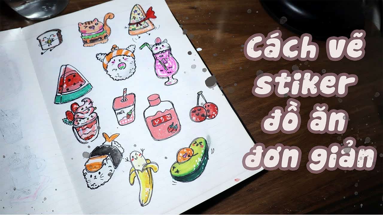 Cách làm sticker đồ ăn bằng các giấy làm nhãn dán