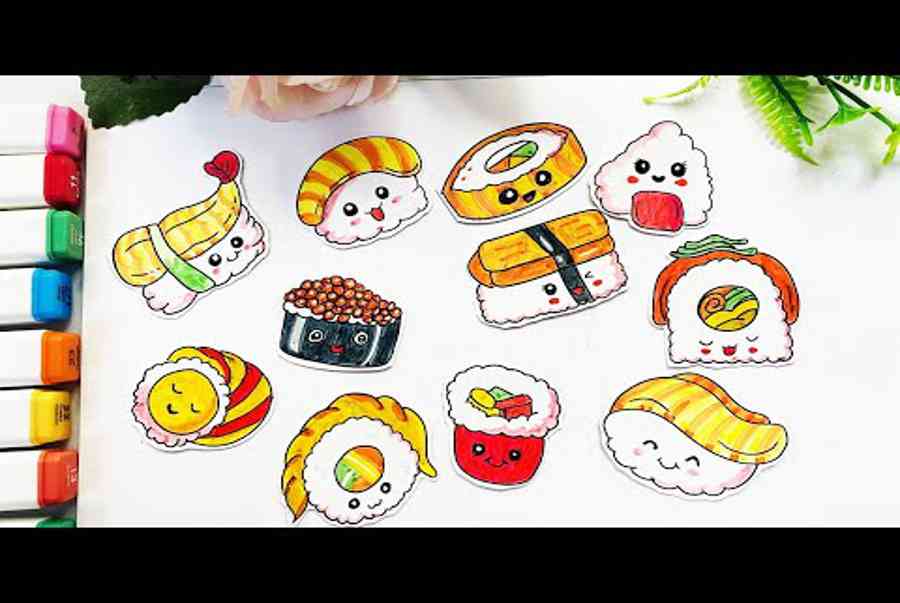 Cách làm sticker  đồ ăn bằng băng dính trong