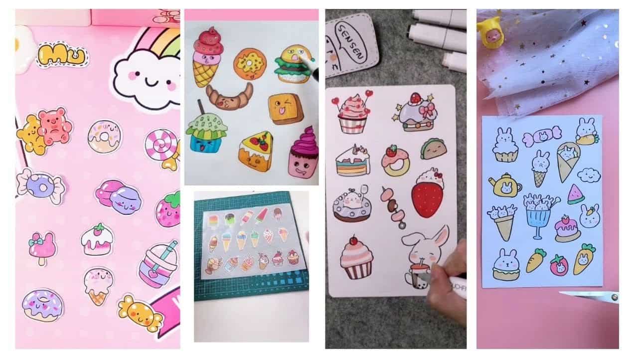 Cách làm sticker  đồ ăn bằng băng dính trong