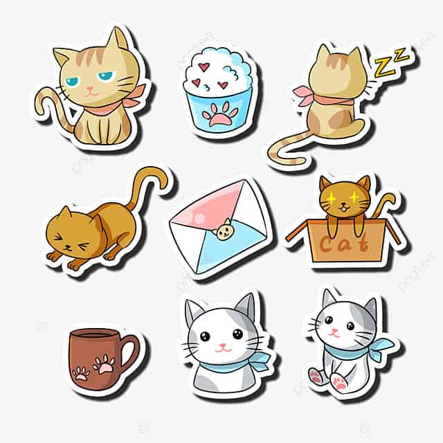 Sticker mèo cute