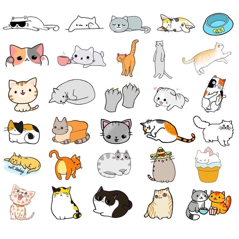 Sticker mèo cute