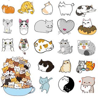 Sticker mèo cute