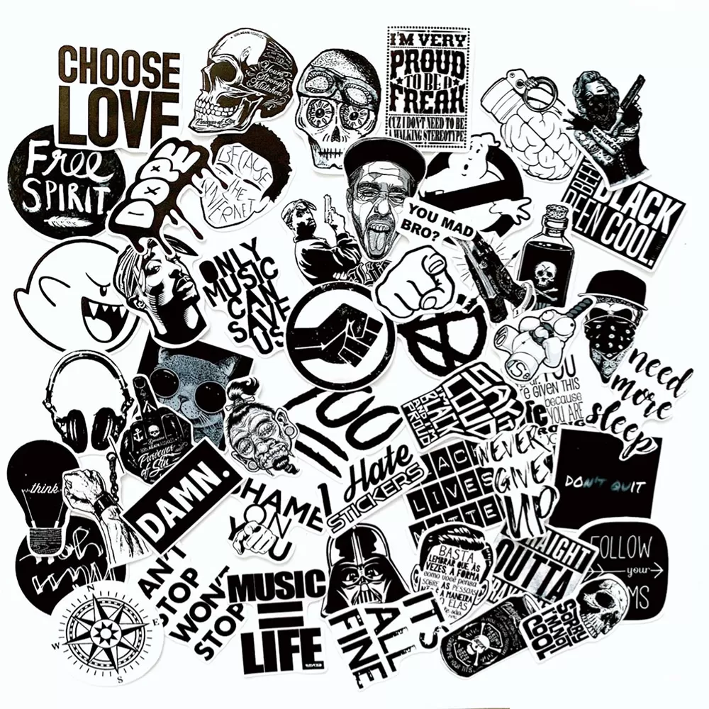 sticker đen trắng độc lạ