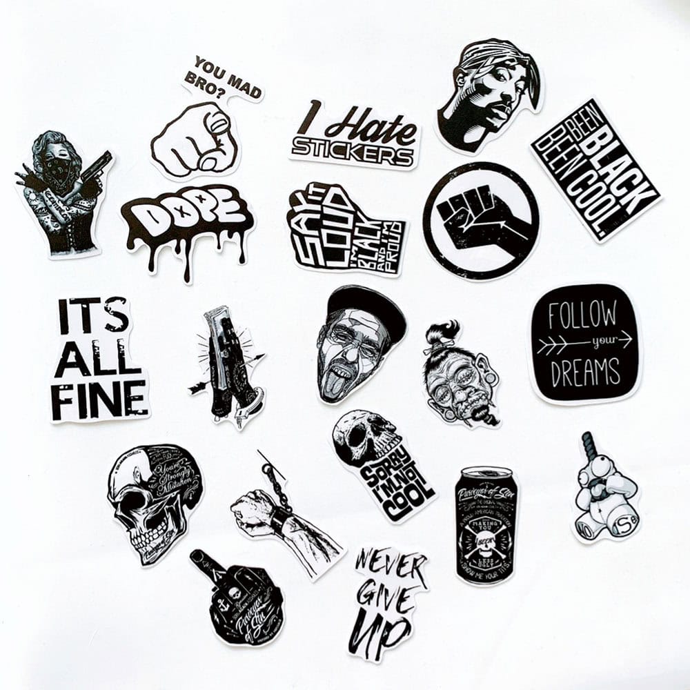 sticker đen trắng độc lạ