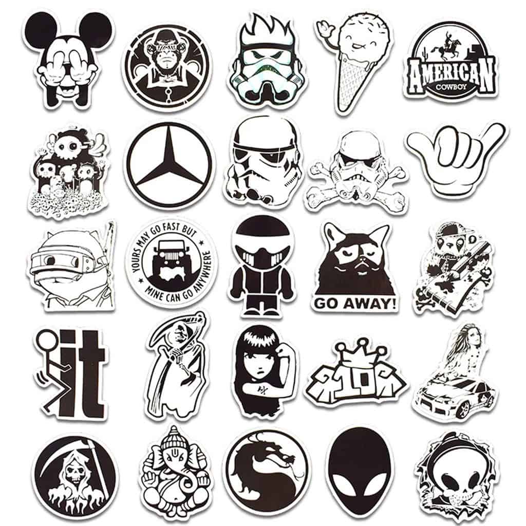 sticker đen trắng độc lạ