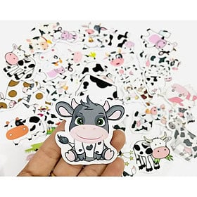 Sticker bò sữa cute