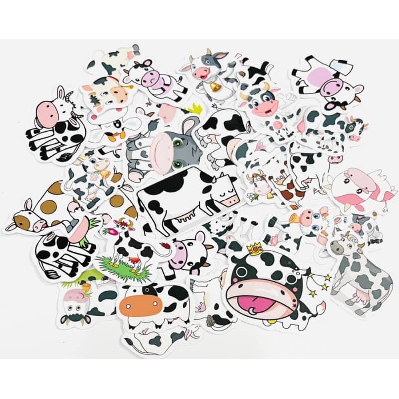 Sticker bò sữa cute