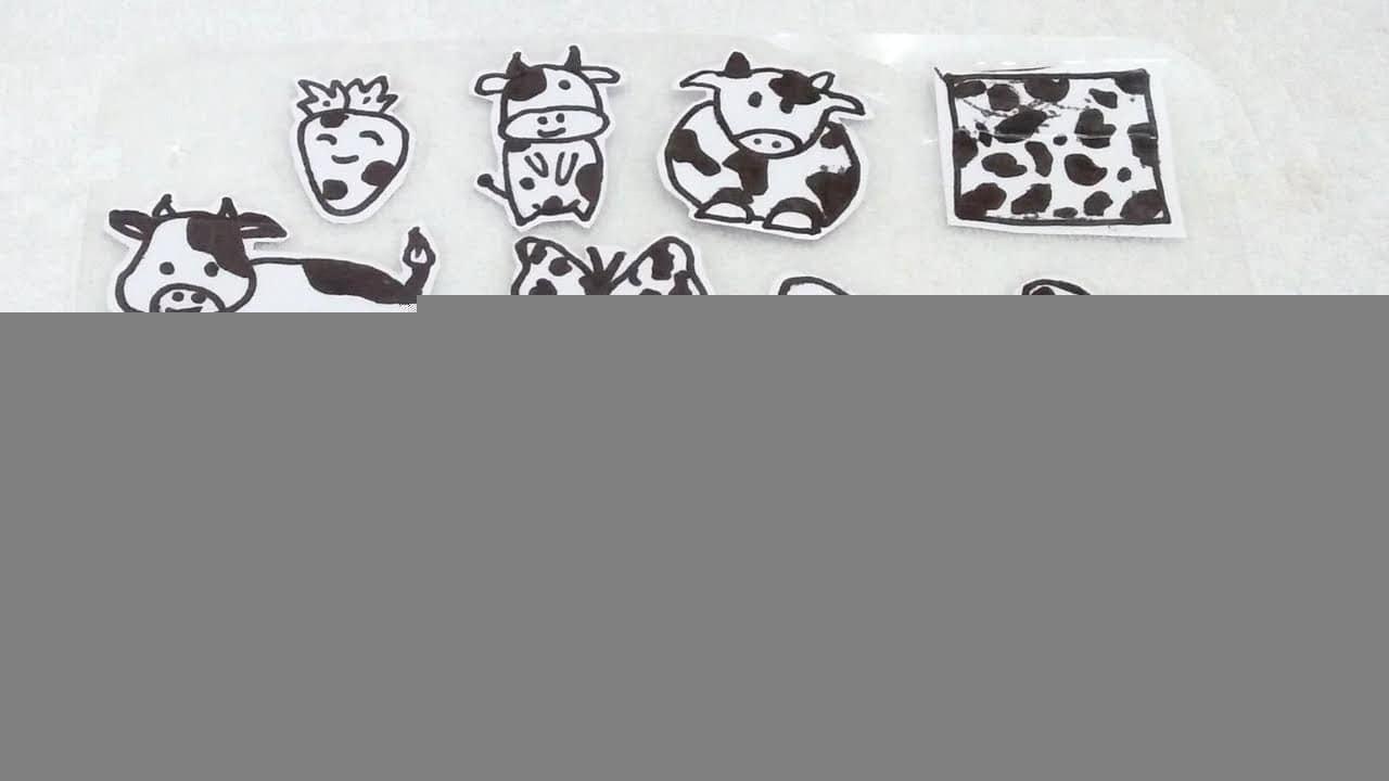 Sticker bò sữa cute