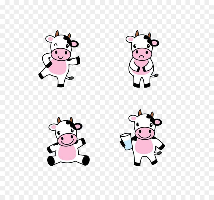 Sticker bò sữa cute