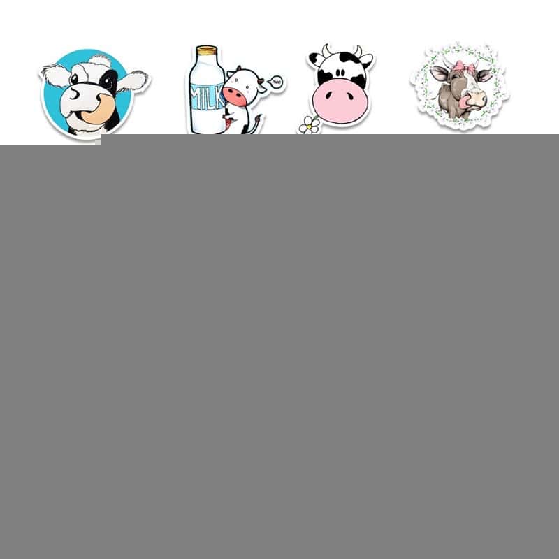 Sticker bò sữa cute