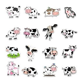 Sticker bò sữa cute