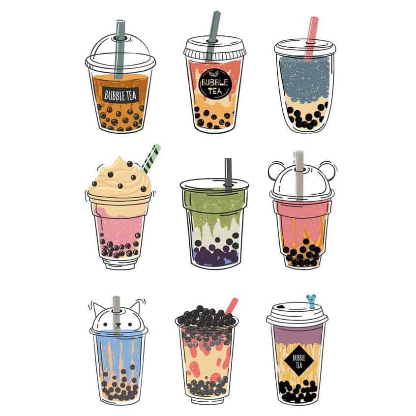 Sticker trà sữa ngộ nghĩnh đáng yêu