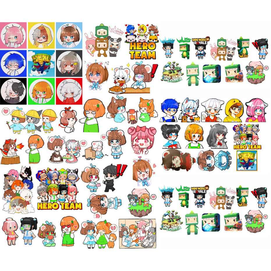 Sticker hero team dễ thương