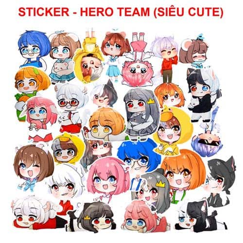 Sticker hero team dễ thương