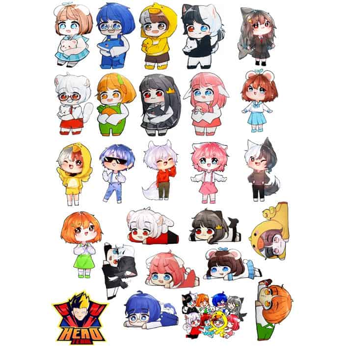Sticker hero team dễ thương