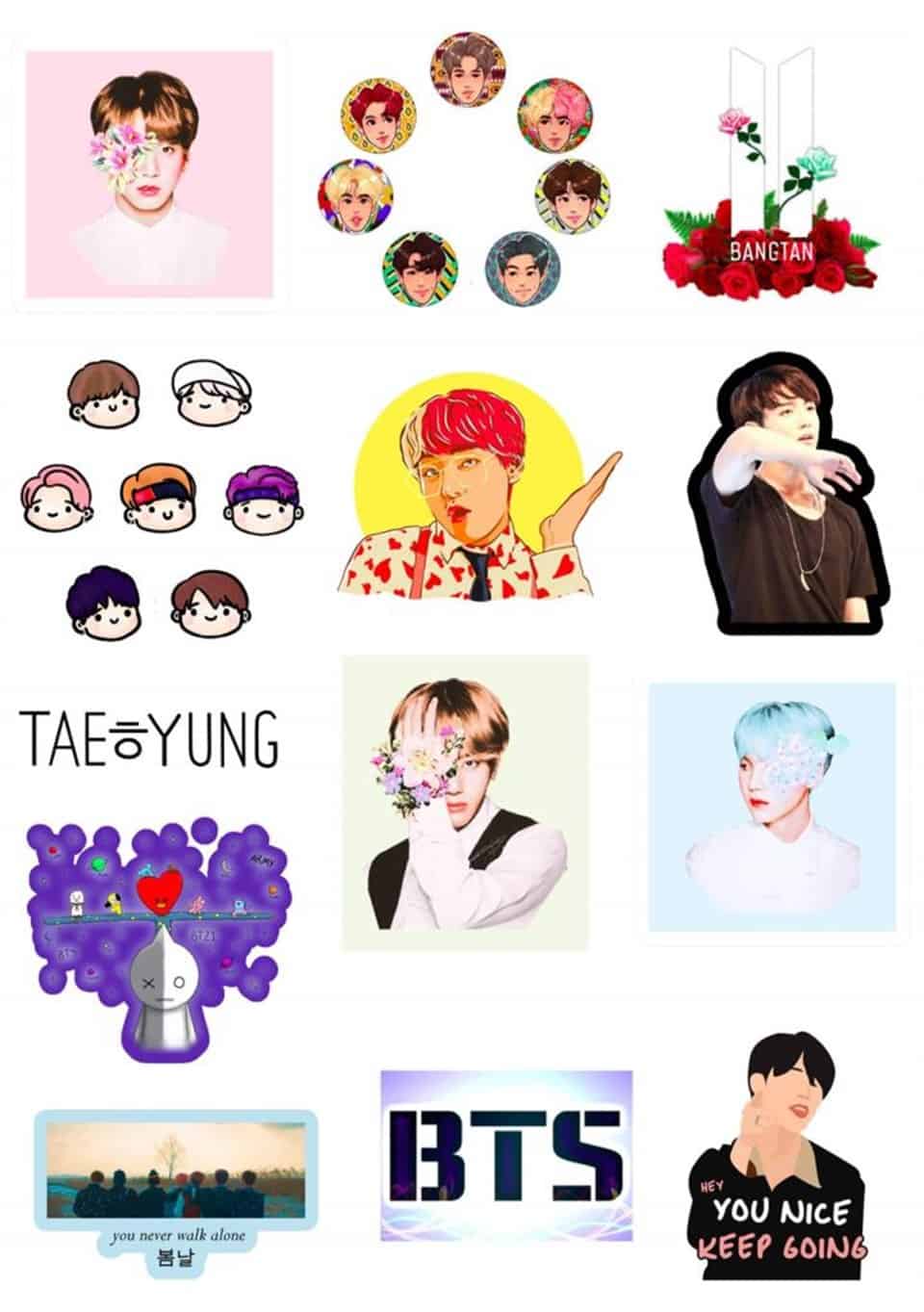 sticker bts siêu dễ thương