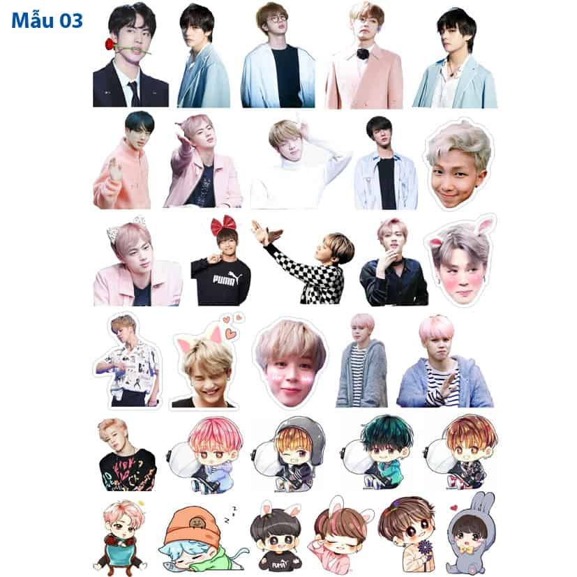 sticker bts siêu dễ thương