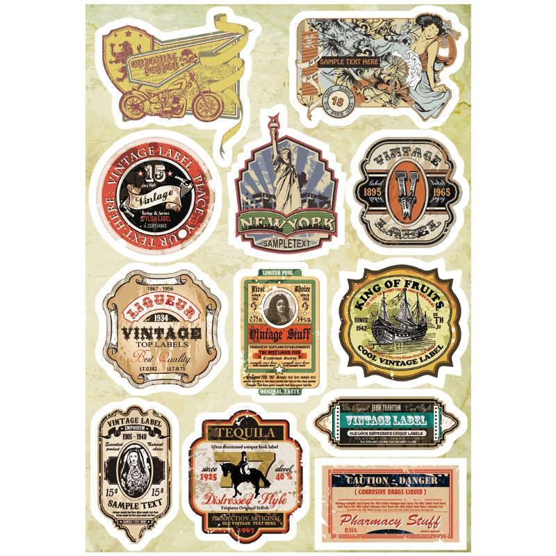 sticker vintage đẹp, độc đáo
