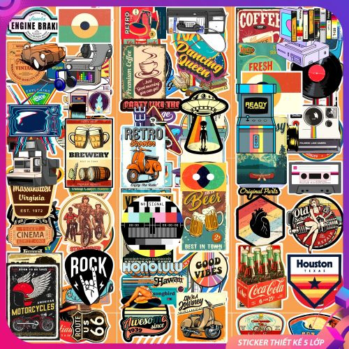 sticker vintage đẹp, độc đáo