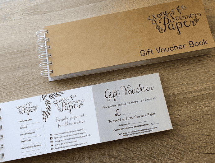 Mẫu thiết kế Gift voucher dạng cuốn
