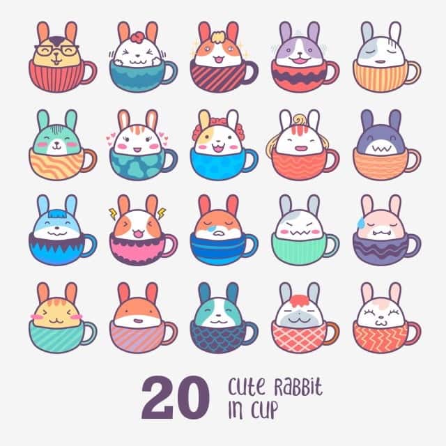 sticker thỏ cute 9