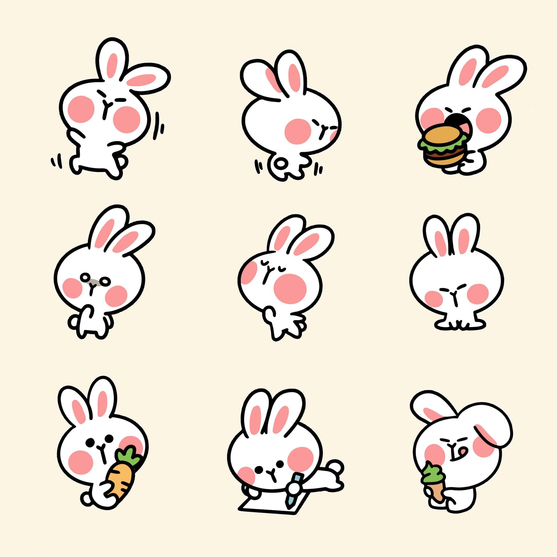 sticker thỏ cute 1