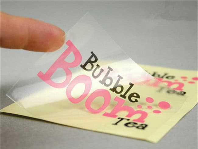 sticker trong suốt bằng giấy decal