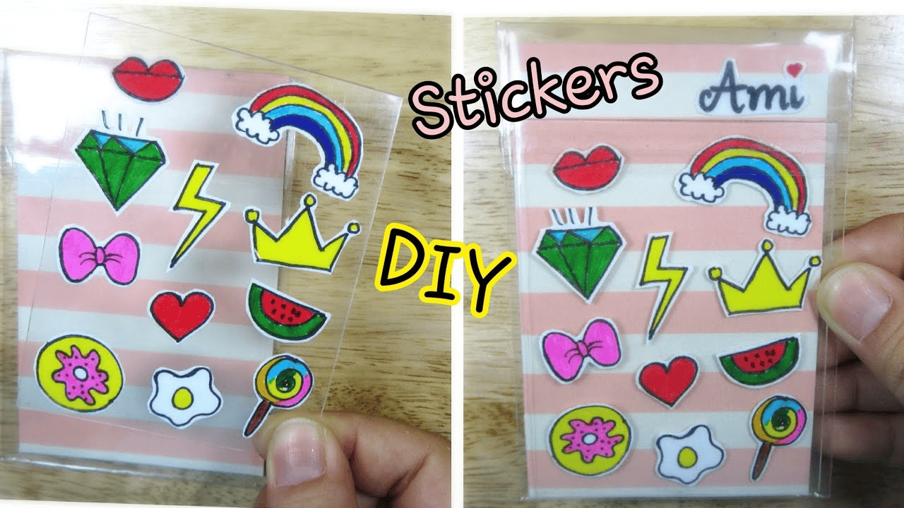 sticker trong suốt bằng băng keo 2 mặt