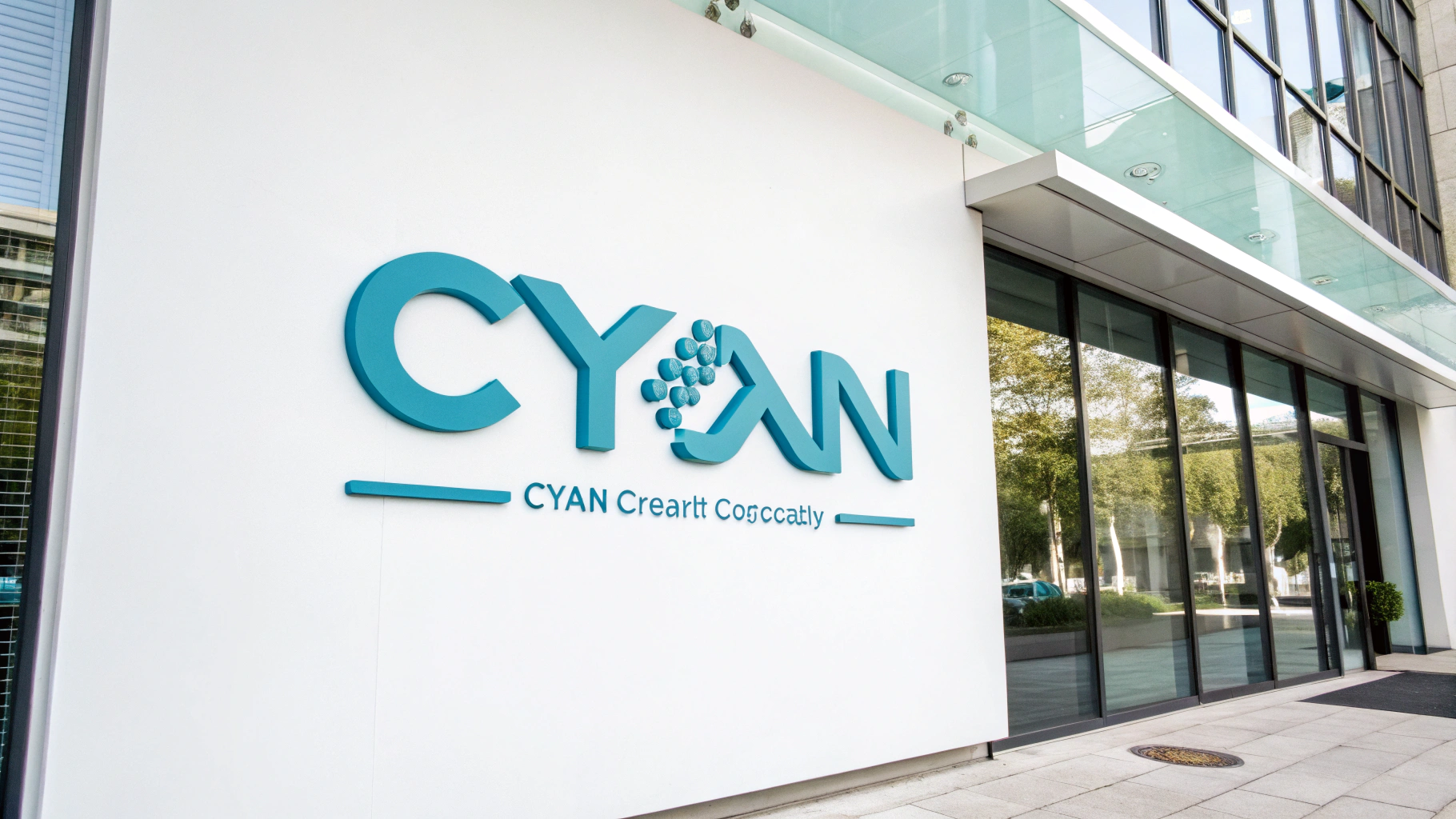 Màu Cyan trong thiết kế logo và banner