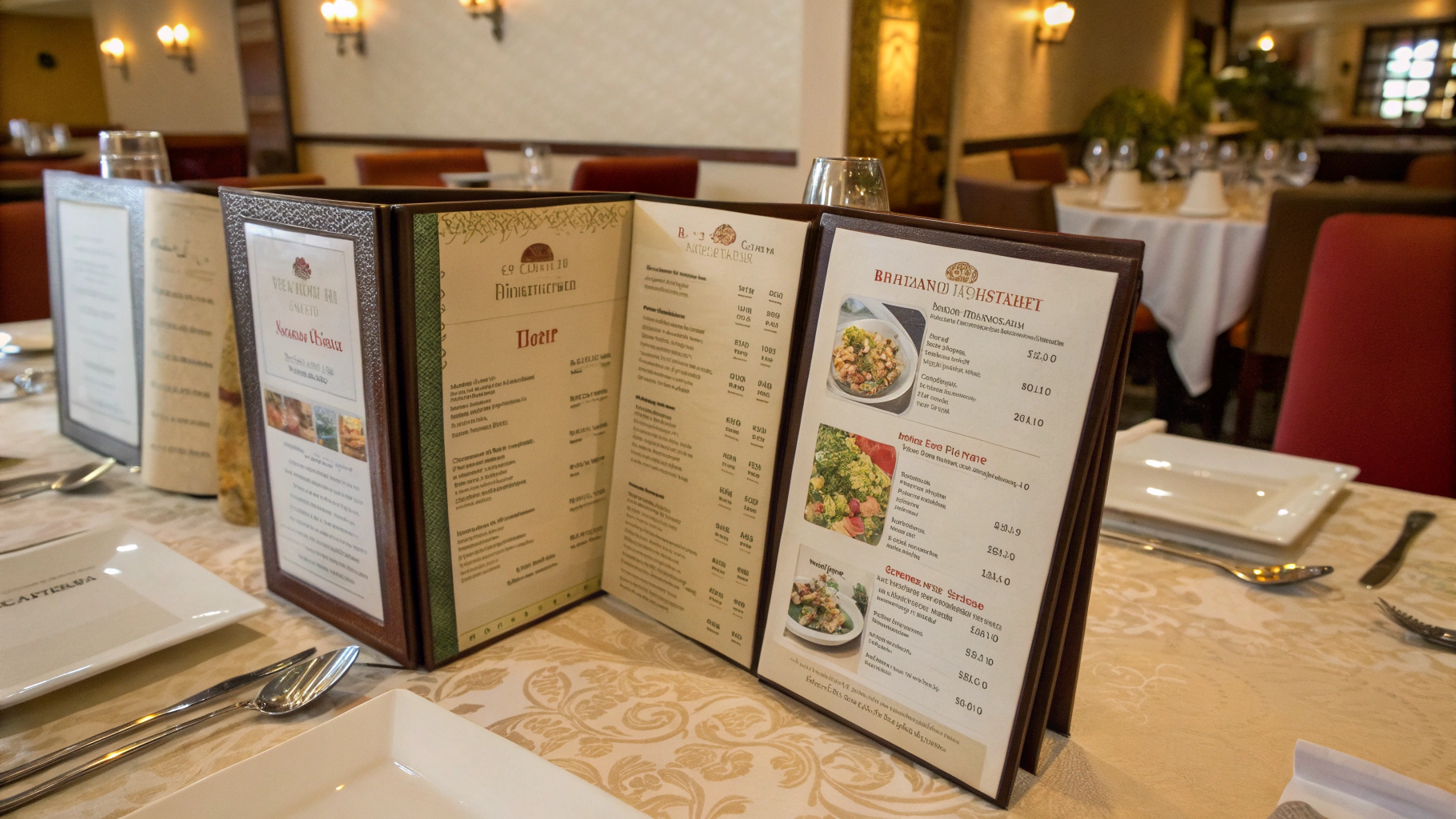 Chọn **kích thước menu** phù hợp để trình bày thông tin