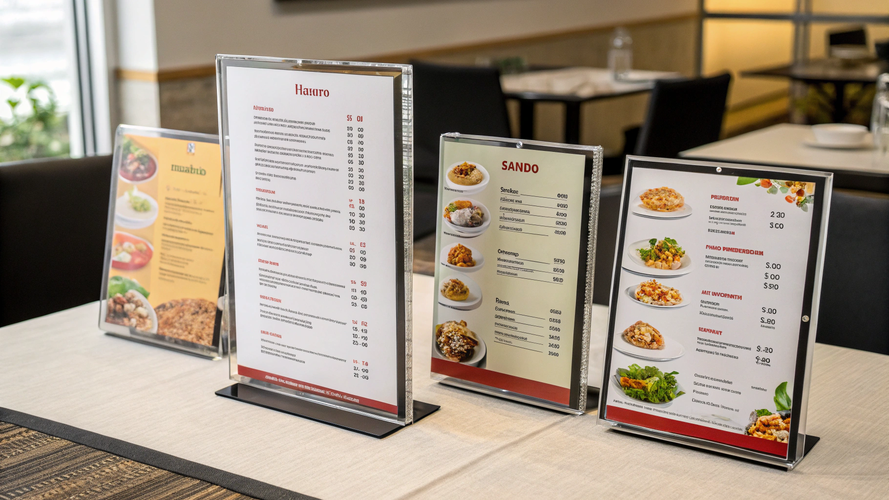 Kích thước phổ biến của menu A4 và A5