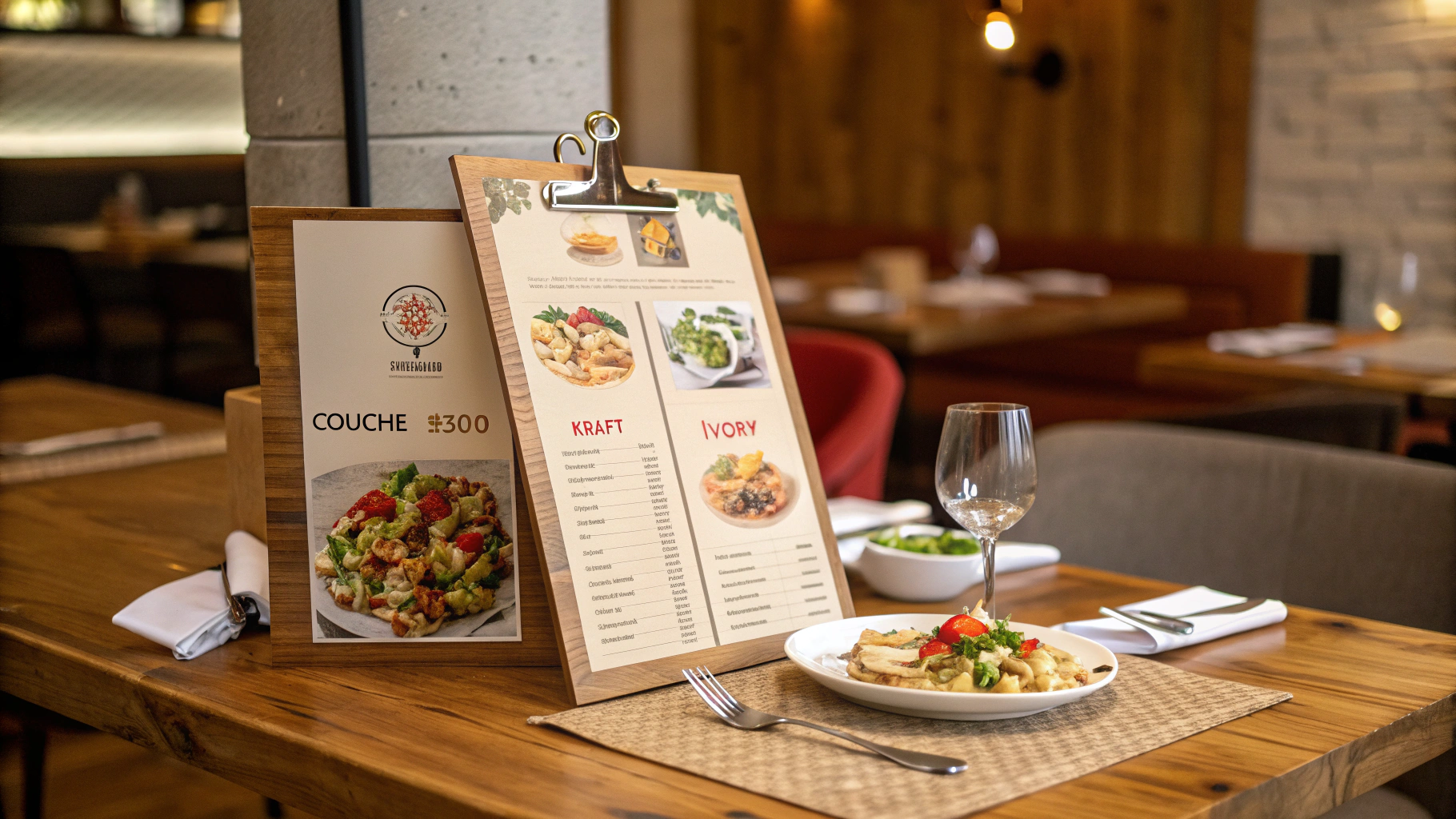 Menu giấy sang trọng với nhiều loại giấy phổ biến