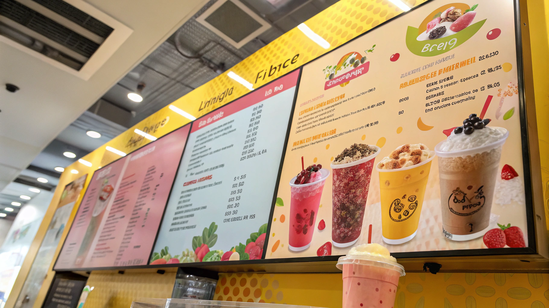 Menu quán nước trẻ trung và năng động