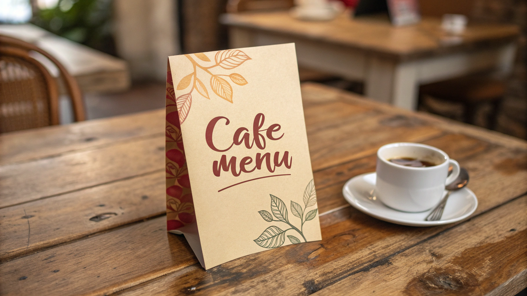 Menu quán cafe đơn giản và ấm cúng
