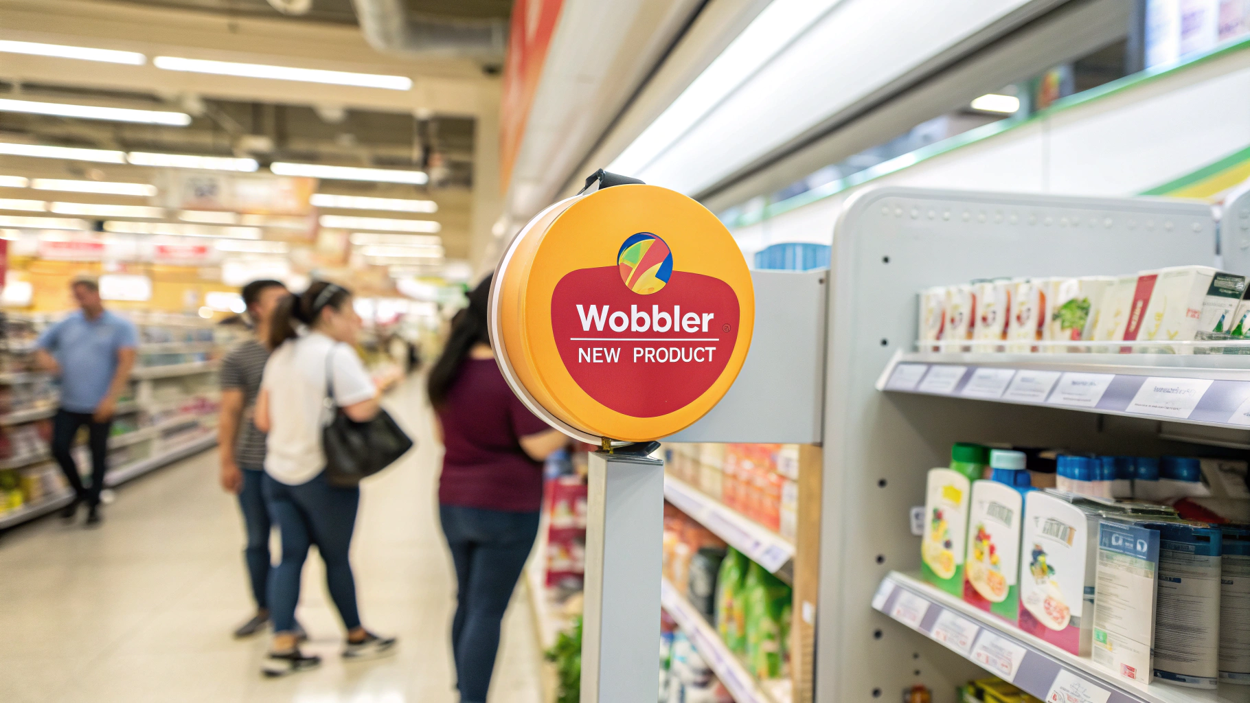 Wobbler tại siêu thị giúp quảng cáo sản phẩm mới