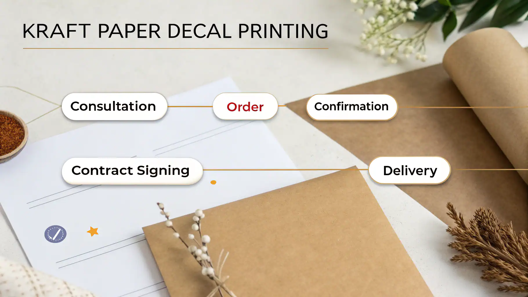 Quy trình đặt in decal giấy kraft tại Kimconcept