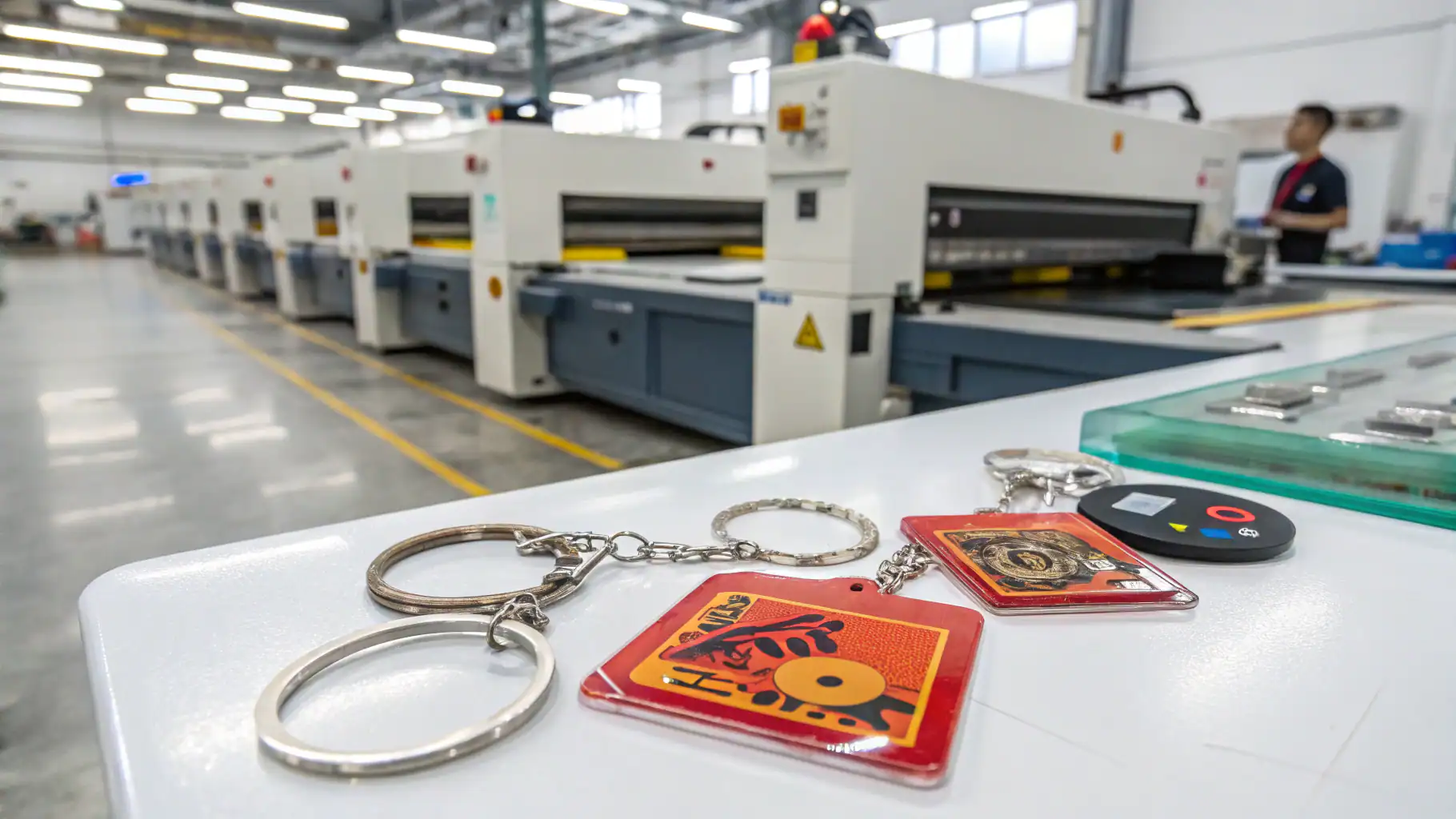 Quy trình sản xuất móc khóa mica bằng công nghệ in UV và cắt laser