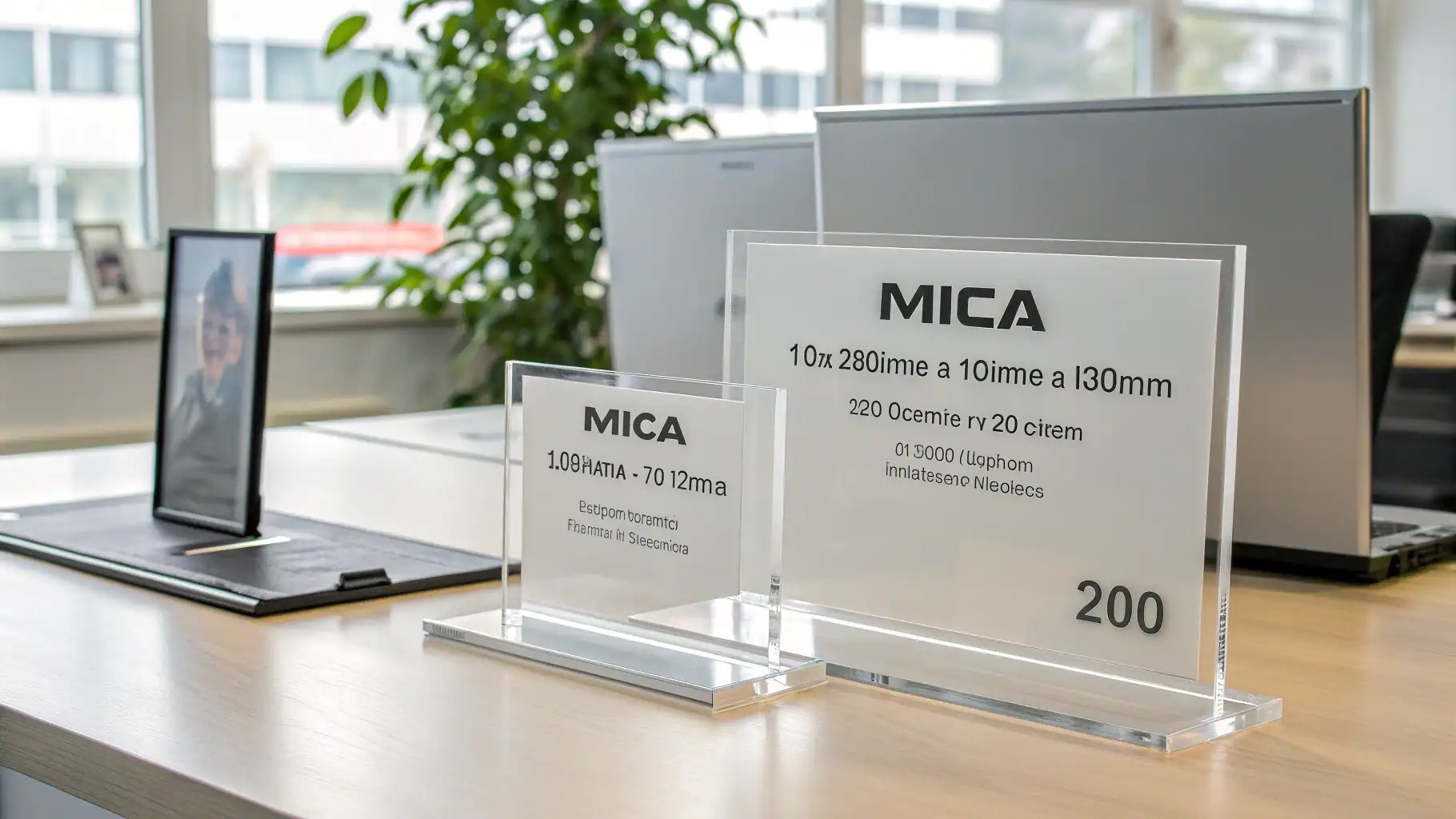 Các kích thước biển chức danh mica phổ biến