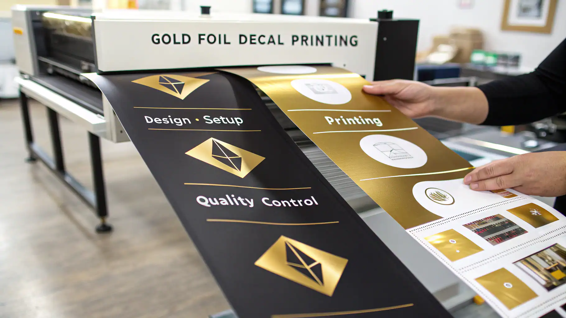 Quy trình in decal nhũ vàng chi tiết
