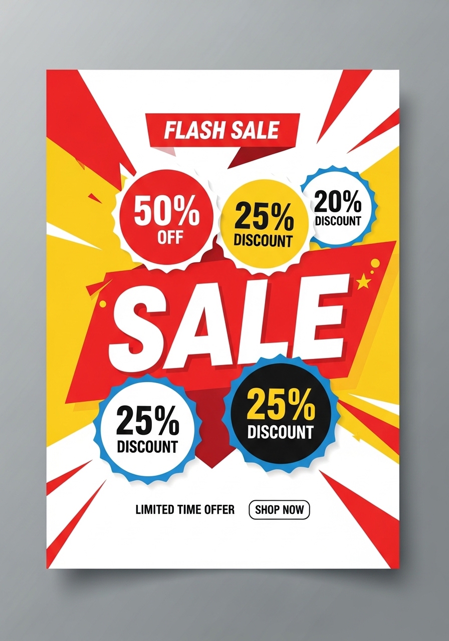 Mẫu tờ rơi giảm giá flash sale