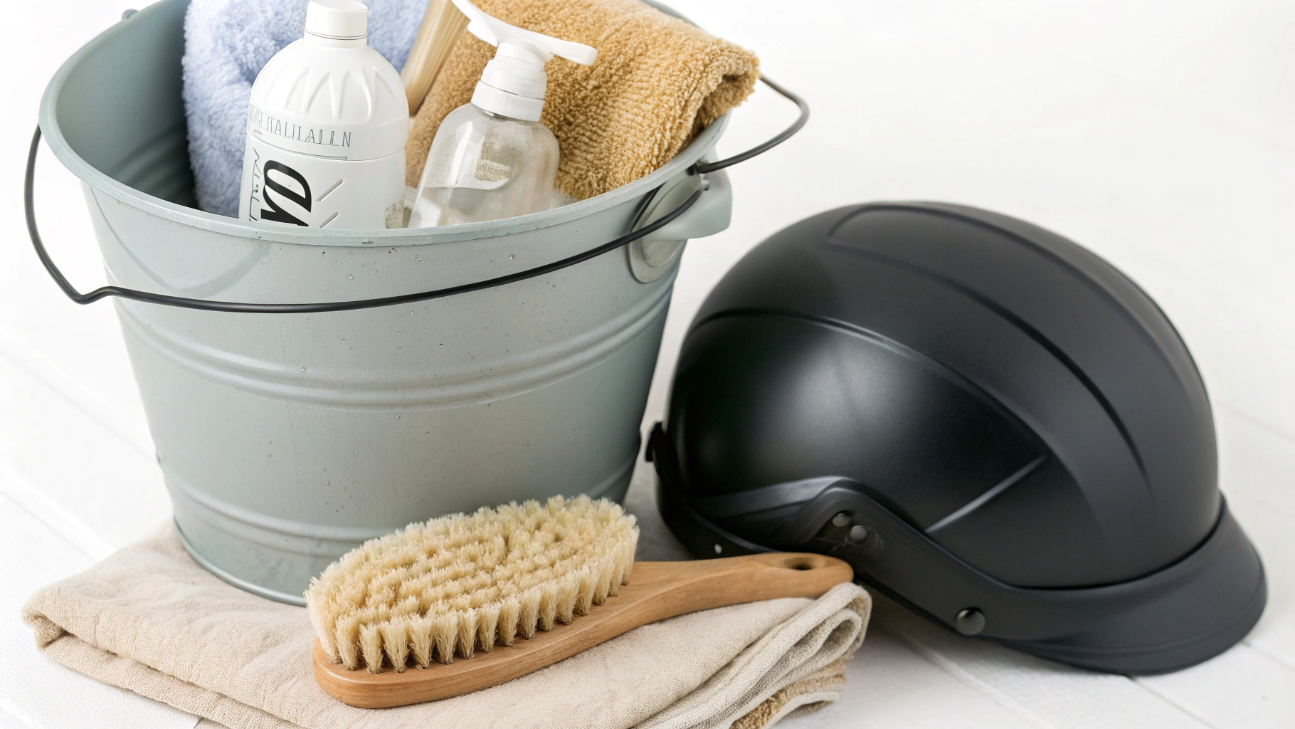 Chuẩn bị dụng cụ giặt nón bảo hiểm
