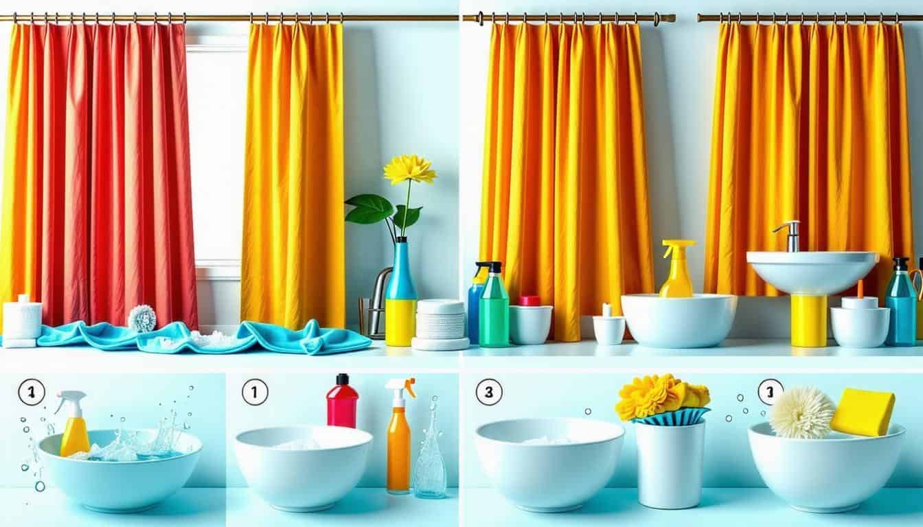 Cách giặt rèm nhà tắm