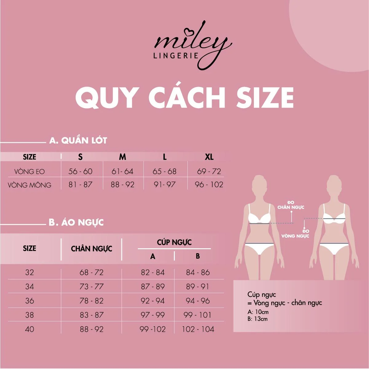 Áo ngực cúp ngang chọn size