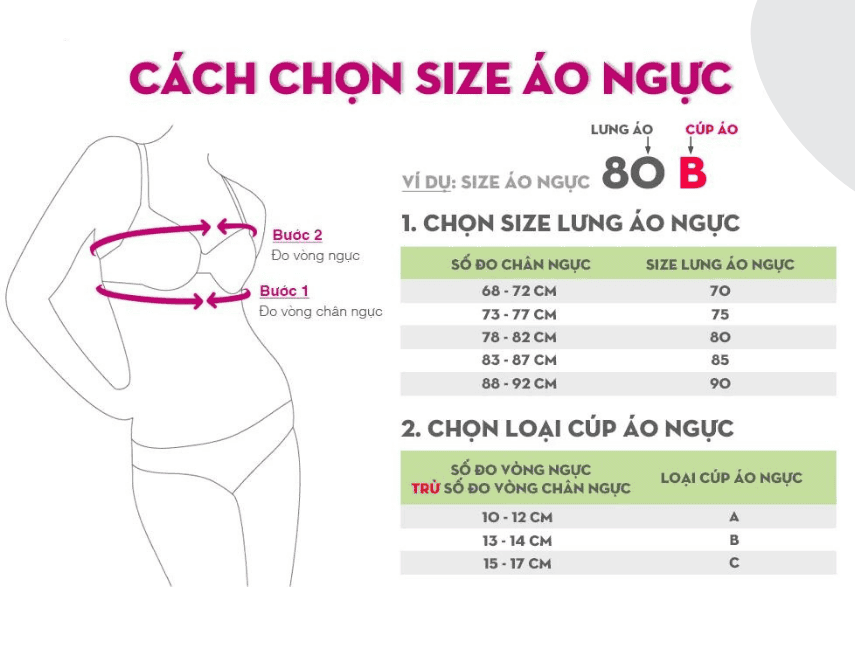 Size áo ngực cúp E chọn