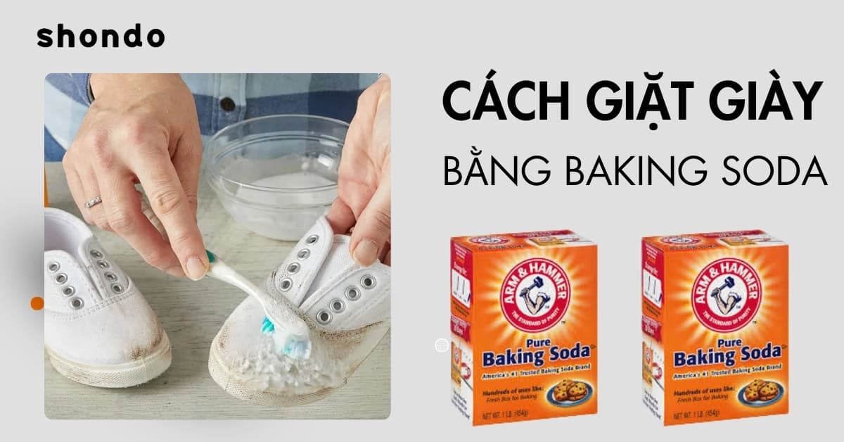 Dùng baking soda và giấm giặt dép doctor