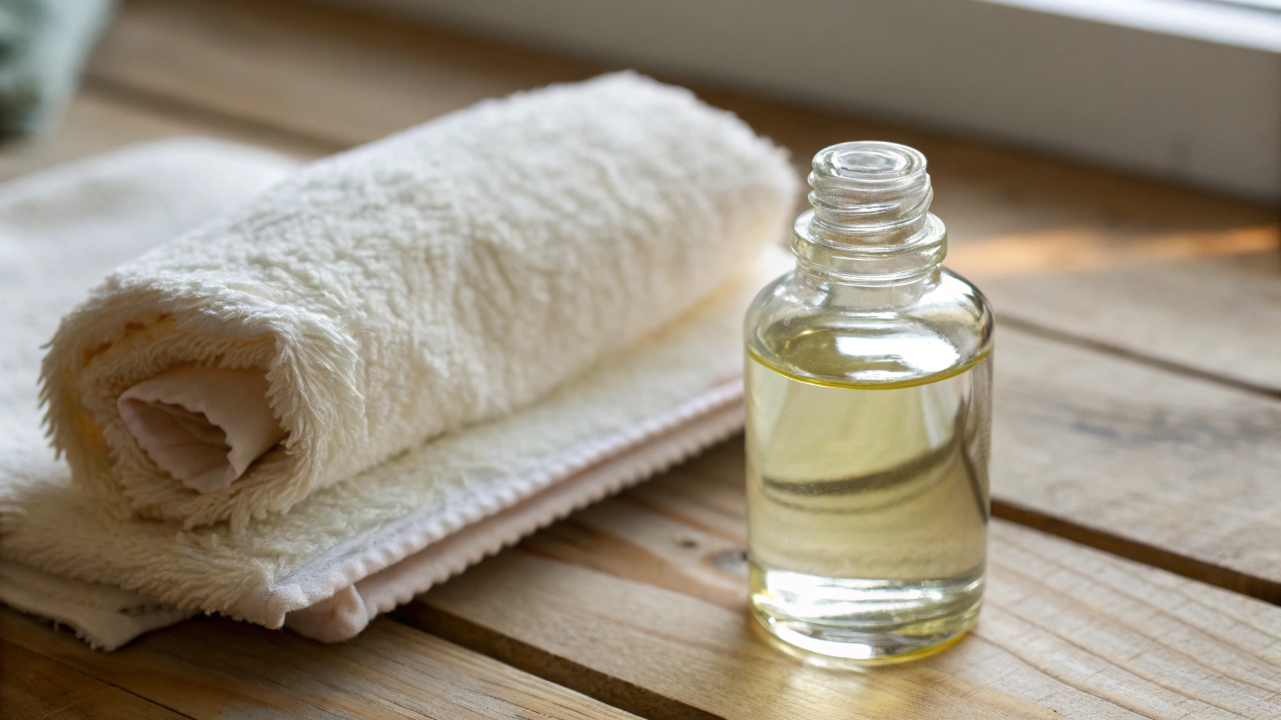 Chuẩn bị dầu gió và khăn vải mềm để tẩy vết bẩn trên đồ nhựa