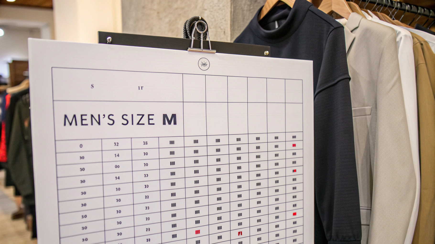 Bảng tiêu chuẩn cân nặng size M nam