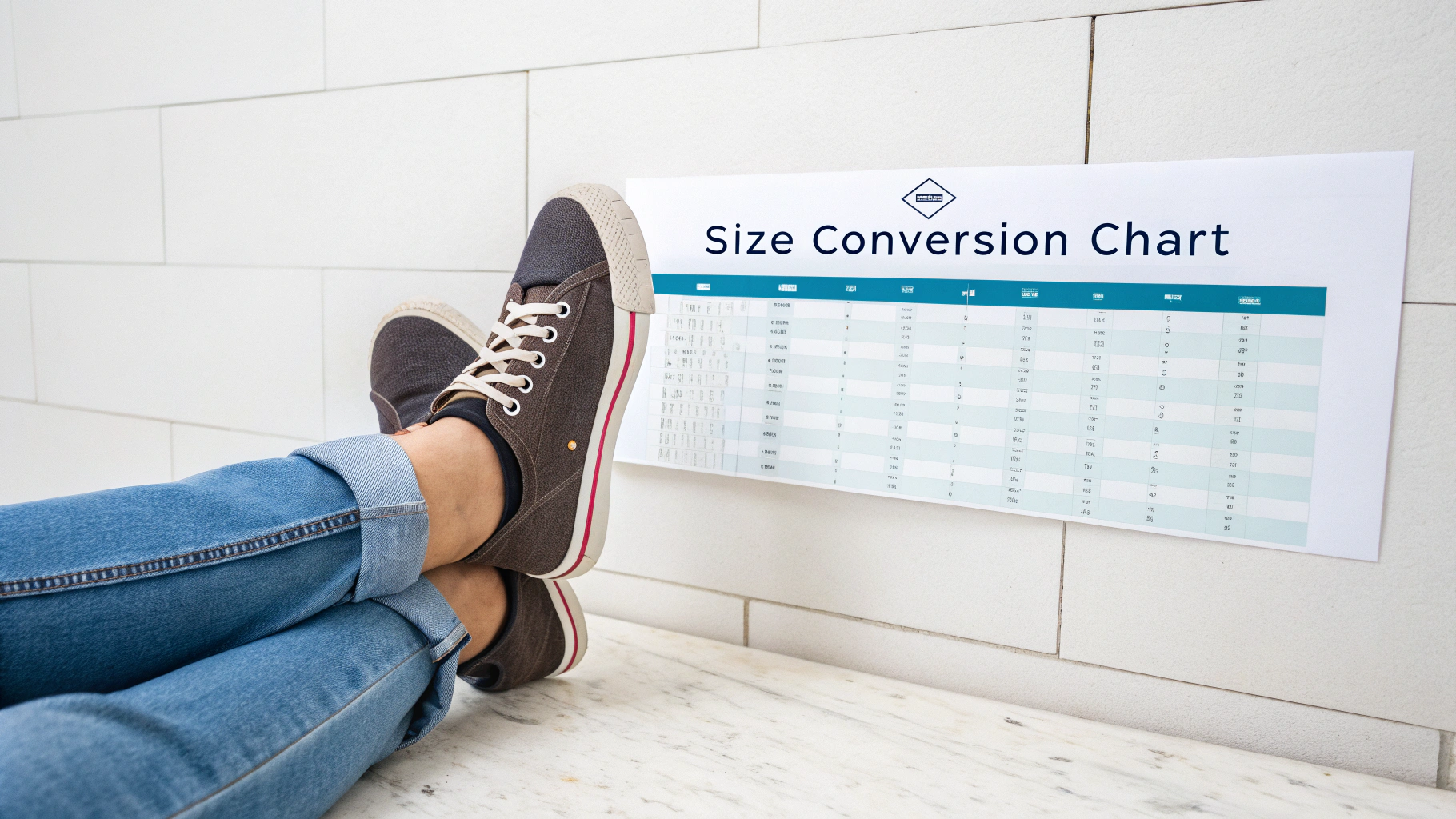Sử dụng **bảng quy đổi size giày** khi mua giày online