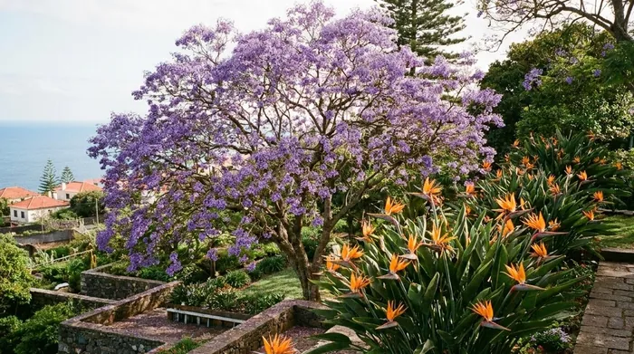 Illustration of flowering gardens in Funchal