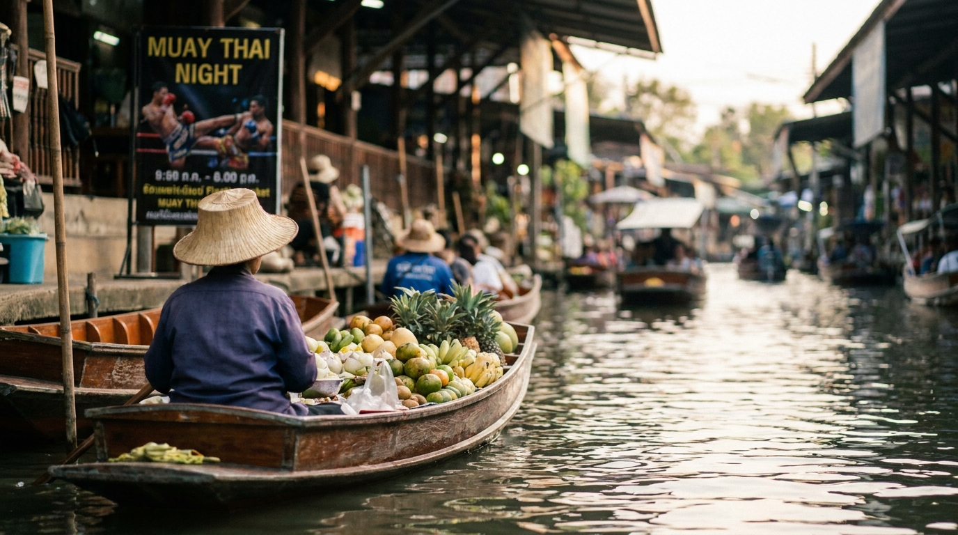 Day 3: Floating Market & Muay Thai Night — Day Trip from Bangkok in Bangkok
